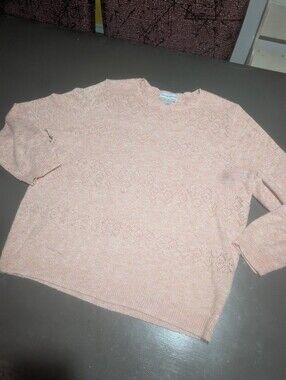 Alfred Dunner Size 1x Women's Peach Colored Sparkle Sweater Euc